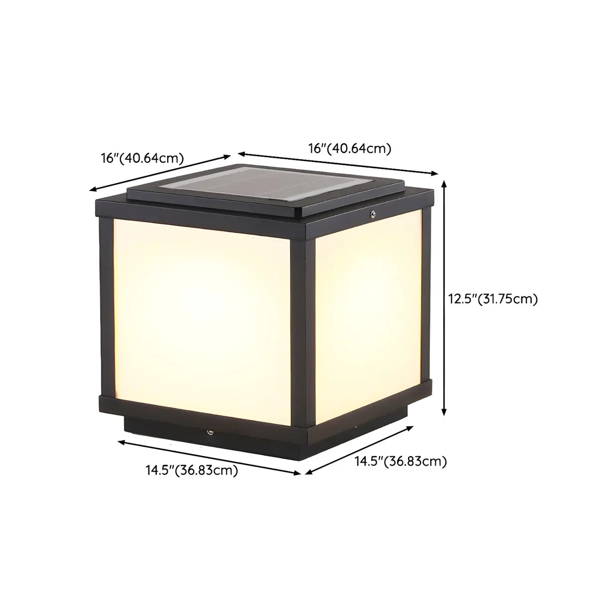 Simple Cube Metal Outdoor Waterproof Patio Post Light Image - 12