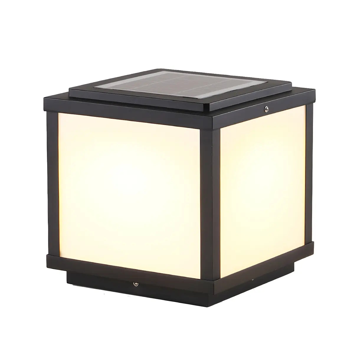 Simple Cube Metal Outdoor Waterproof Patio Post Light Image - 5