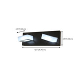 Simple Cubic Design Black Square LED Vanity Light #size