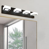 Simple Cubic Design Black Square LED Vanity Light Image - 3