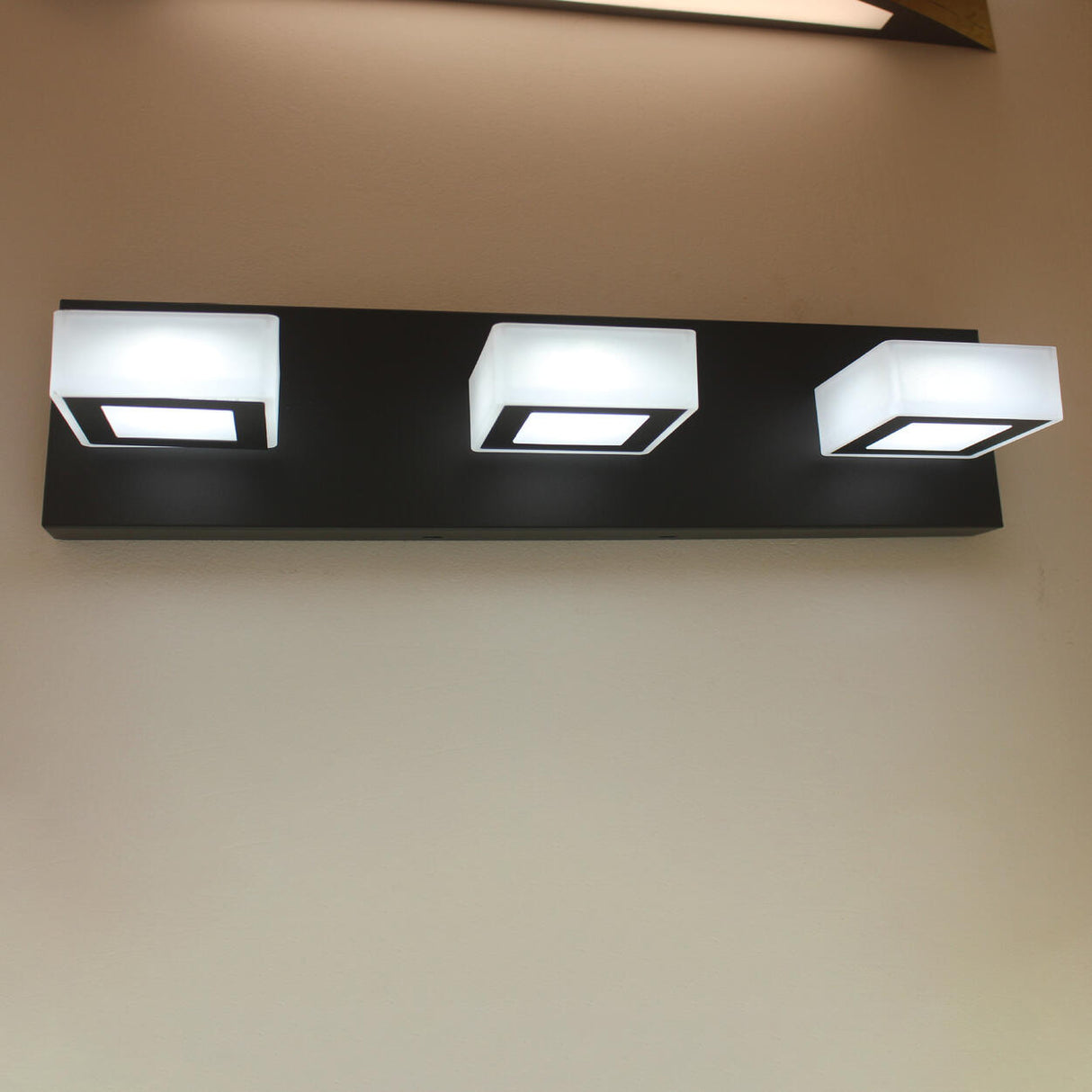 Simple Cubic Design Black Square LED Vanity Light Image - 7