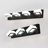 Simple Cubic Design Black Square LED Vanity Light Image - 9