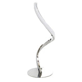 Simple Curved LED Metal Silver Adjustable Table Lamp Image - 5