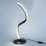 Simple Curved LED Metal Silver Adjustable Table Lamp Image - 7