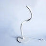 Simple Curved LED Metal Silver Adjustable Table Lamp Image - 8