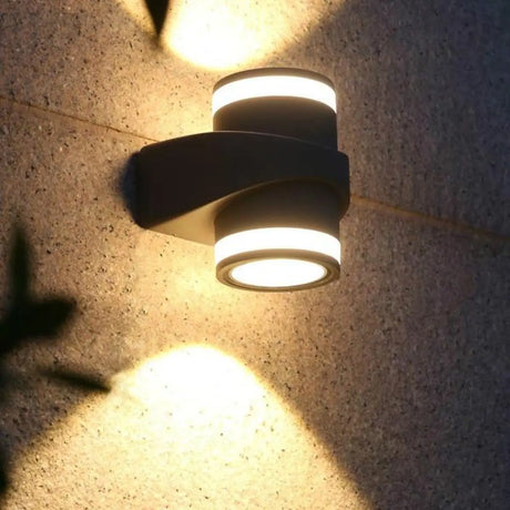 Simple Cylinder Aluminum LED Outdoor Wall Light Black Image - 1