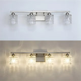 Simple Cylinder Glass Brushed Nickel Wall Vanity Light Image - 11