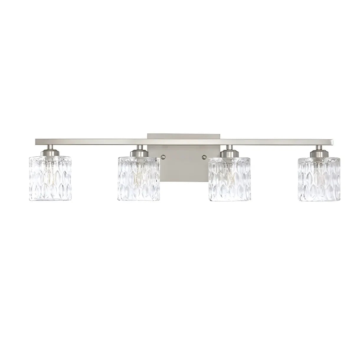 Simple Cylinder Glass Brushed Nickel Wall Vanity Light Image - 5