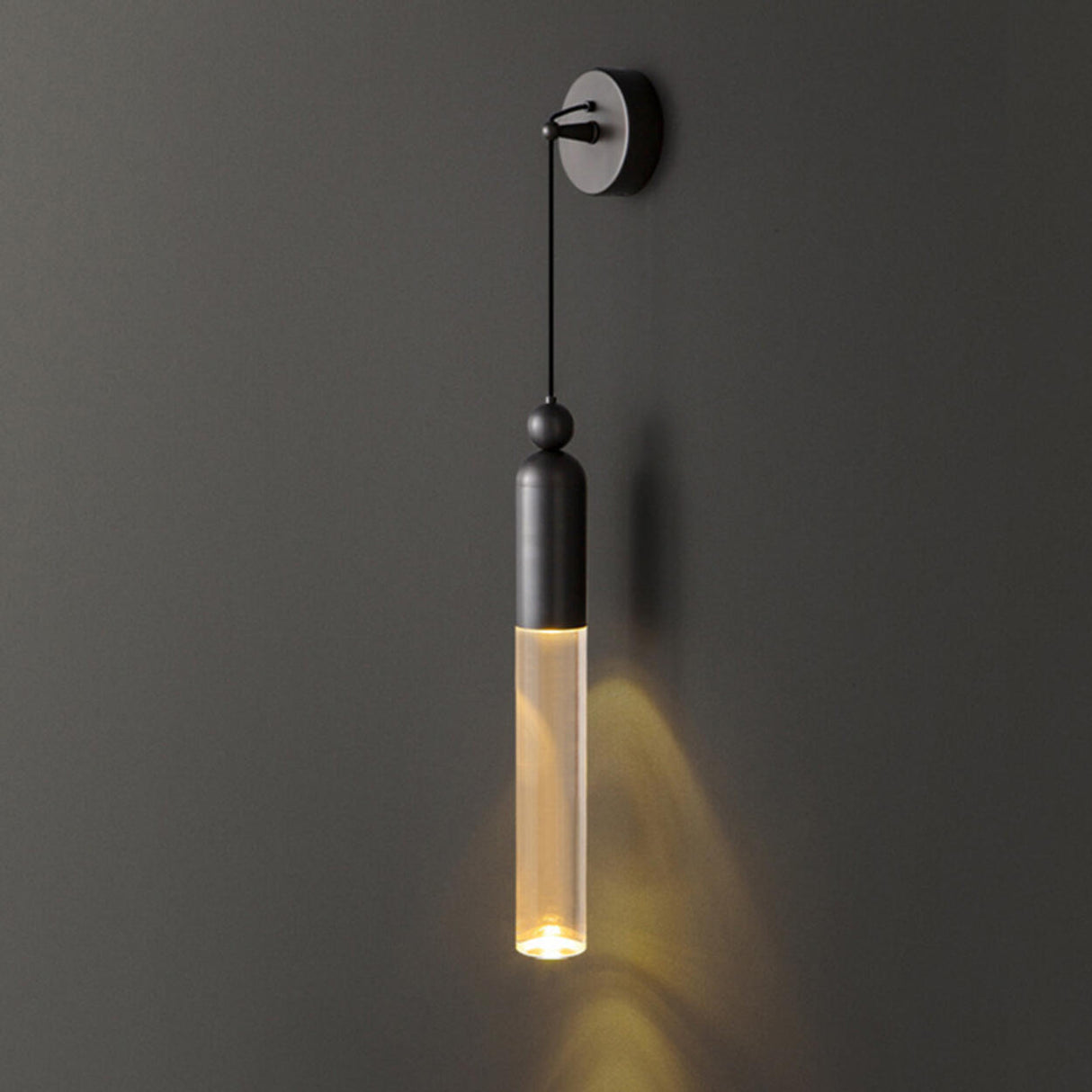 Simple Cylinder Gold Metal Hanging Wall Sconce Light Image - 10