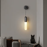 Simple Cylinder Gold Metal Hanging Wall Sconce Light Image - 6