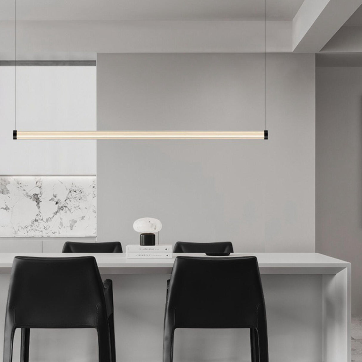 Simple Cylinder LED Adjustable Island Pendant Light Image - 6