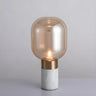 Simple Cylinder Marble Base Bulb Glass Shade Table Lamp Image - 1