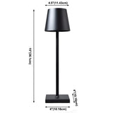 Simple Cylinder Shade Metal Touch Control Table Lamp #size