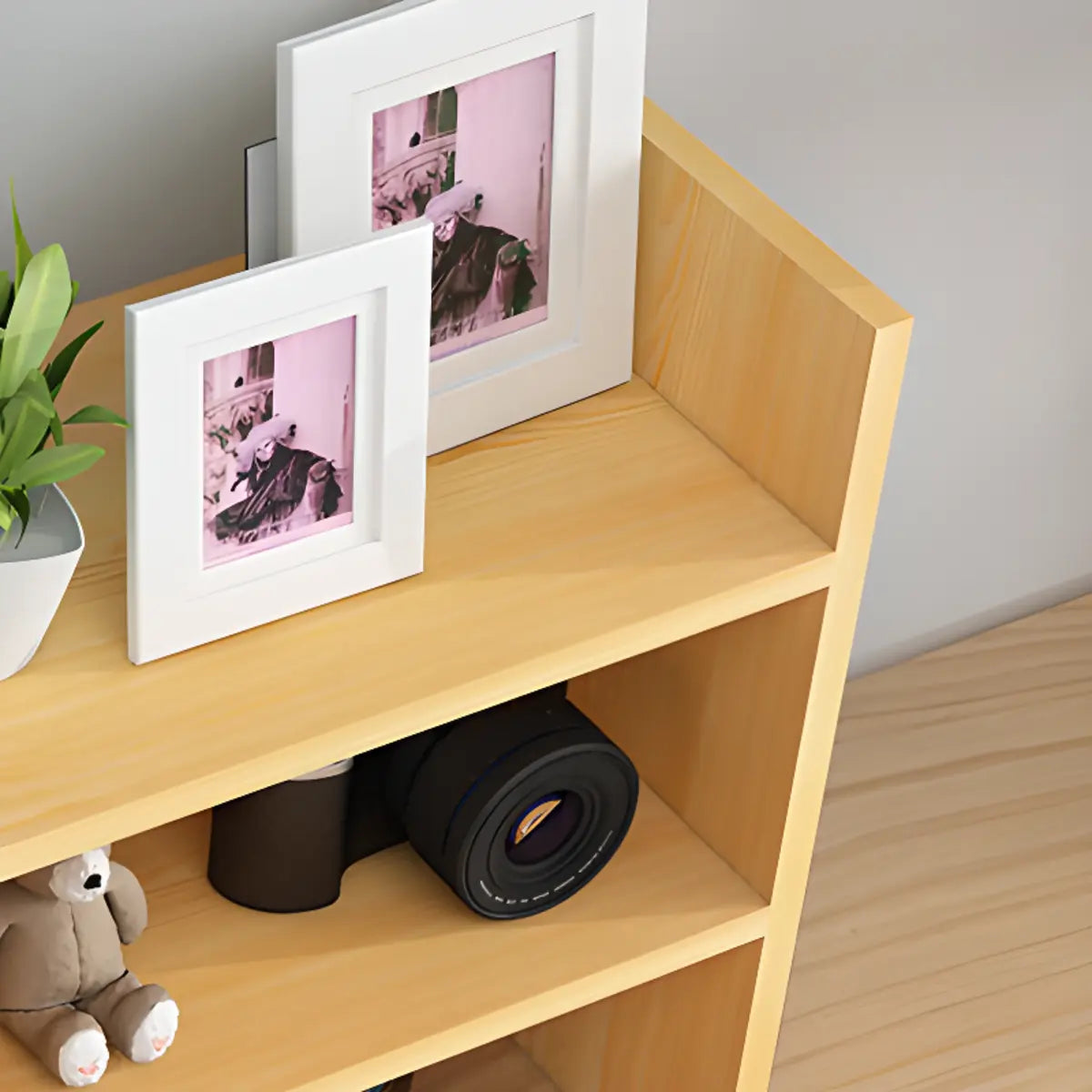 Simple Desktop Small Open White Wood Display Bookcase Image - 21