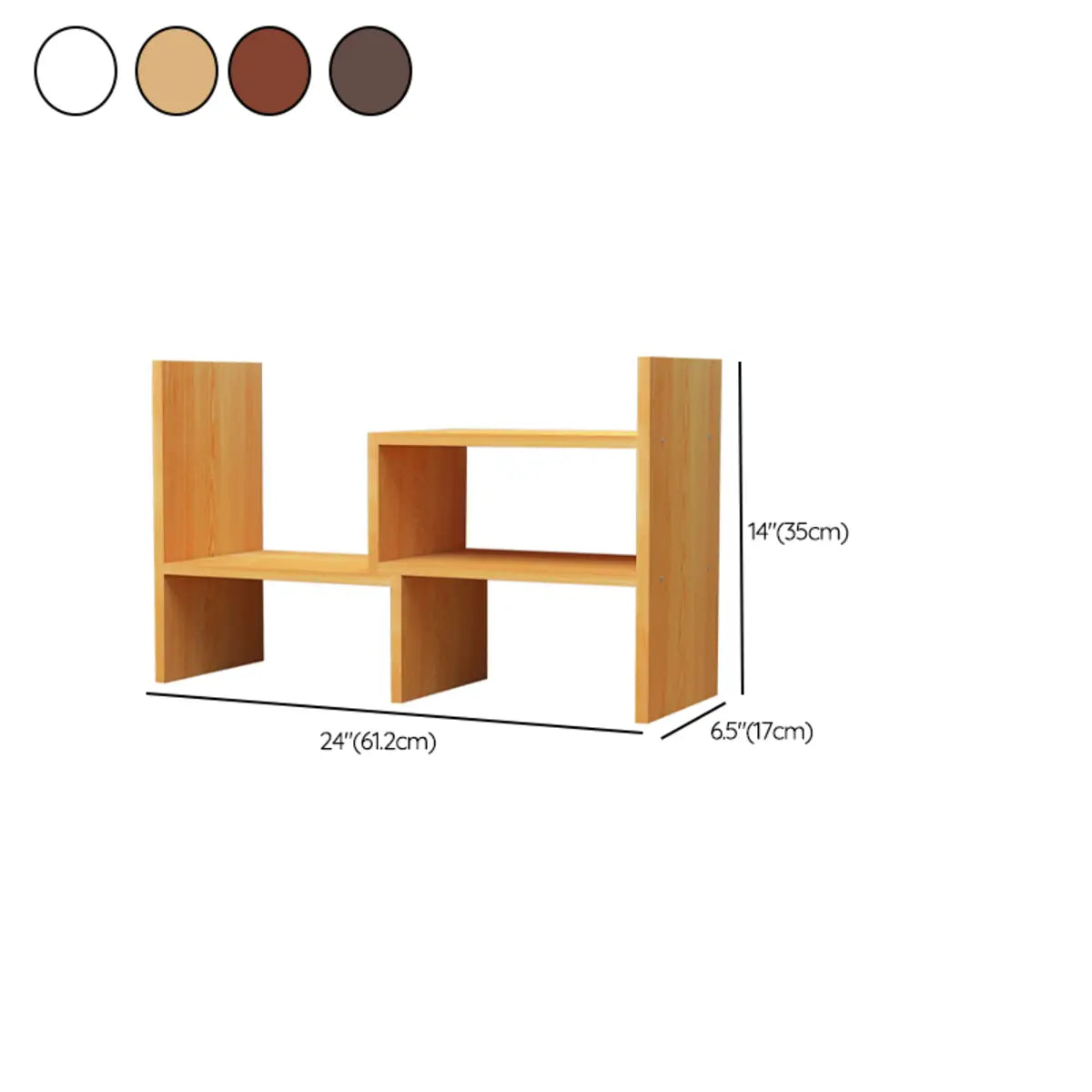 Simple Desktop Small Open White Wood Display Bookcase 