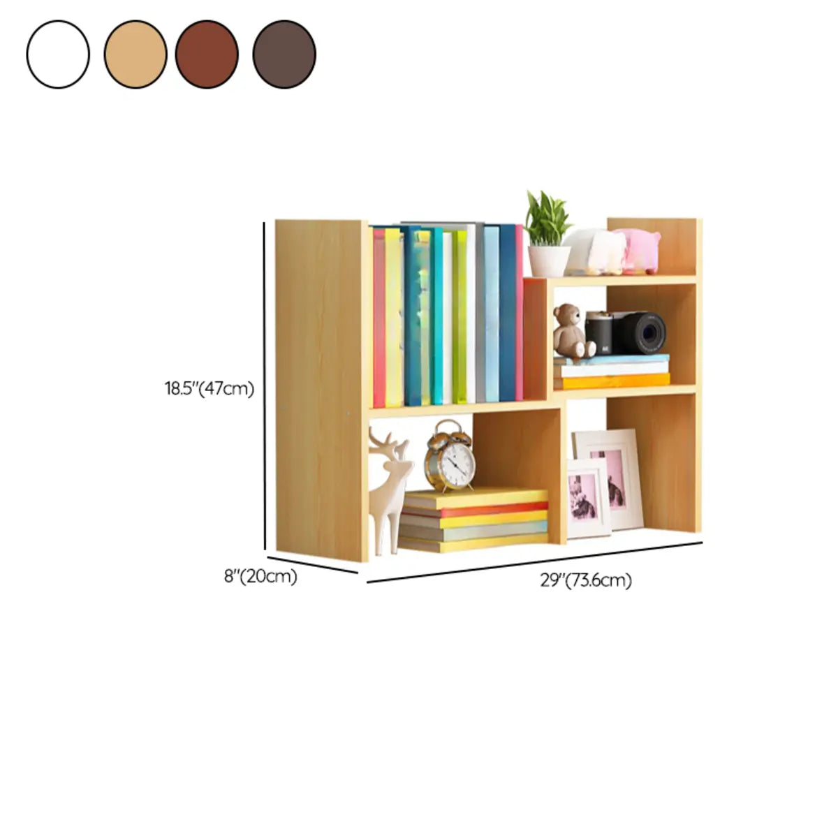 Simple Desktop Small Open White Wood Display Bookcase Image - 26