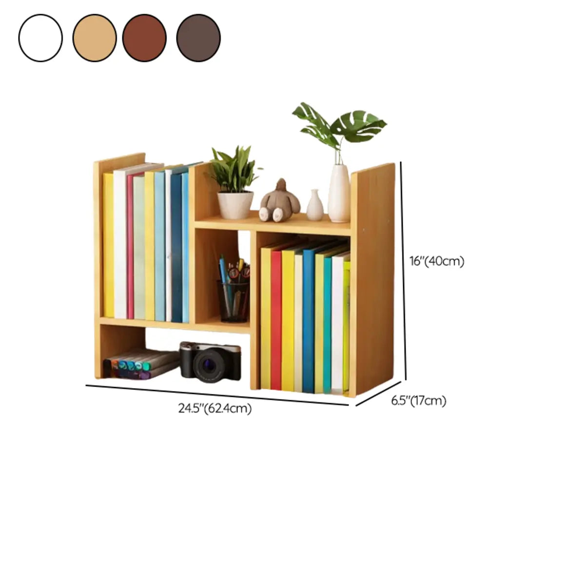 Simple Desktop Small Open White Wood Display Bookcase Image - 28