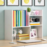 Simple Desktop Small Open White Wood Display Bookcase Image - 9