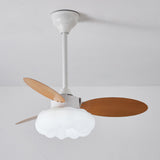 Simple Dimming Cloud Shade 3 Blade Ceiling Fan Light Image - 10