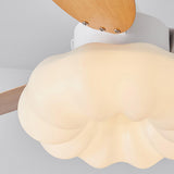 Simple Dimming Cloud Shade 3 Blade Ceiling Fan Light Image - 16