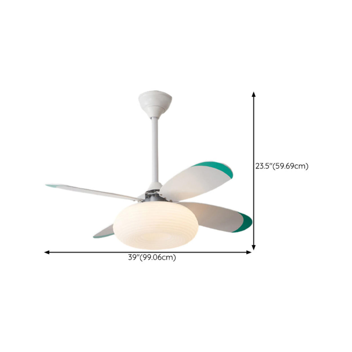 Simple Dimming Cloud Shade 3 Blade Ceiling Fan Light 