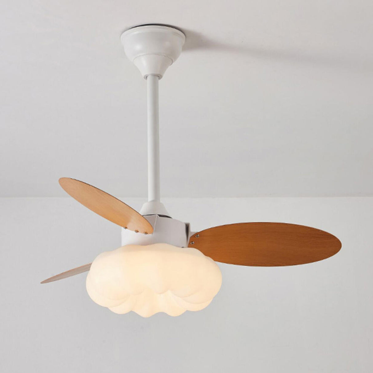 Simple Dimming Cloud Shade 3 Blade Ceiling Fan Light Image - 9