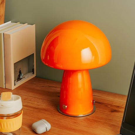 Simple Dome Mushroom Glass Modern Decor Table Lamp Image - 2