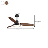 Simple Down Rod Standard Ceiling Fan with LED Light Image - 14