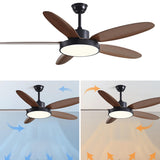 Simple Down Rod Standard Ceiling Fan with LED Light Image - 4