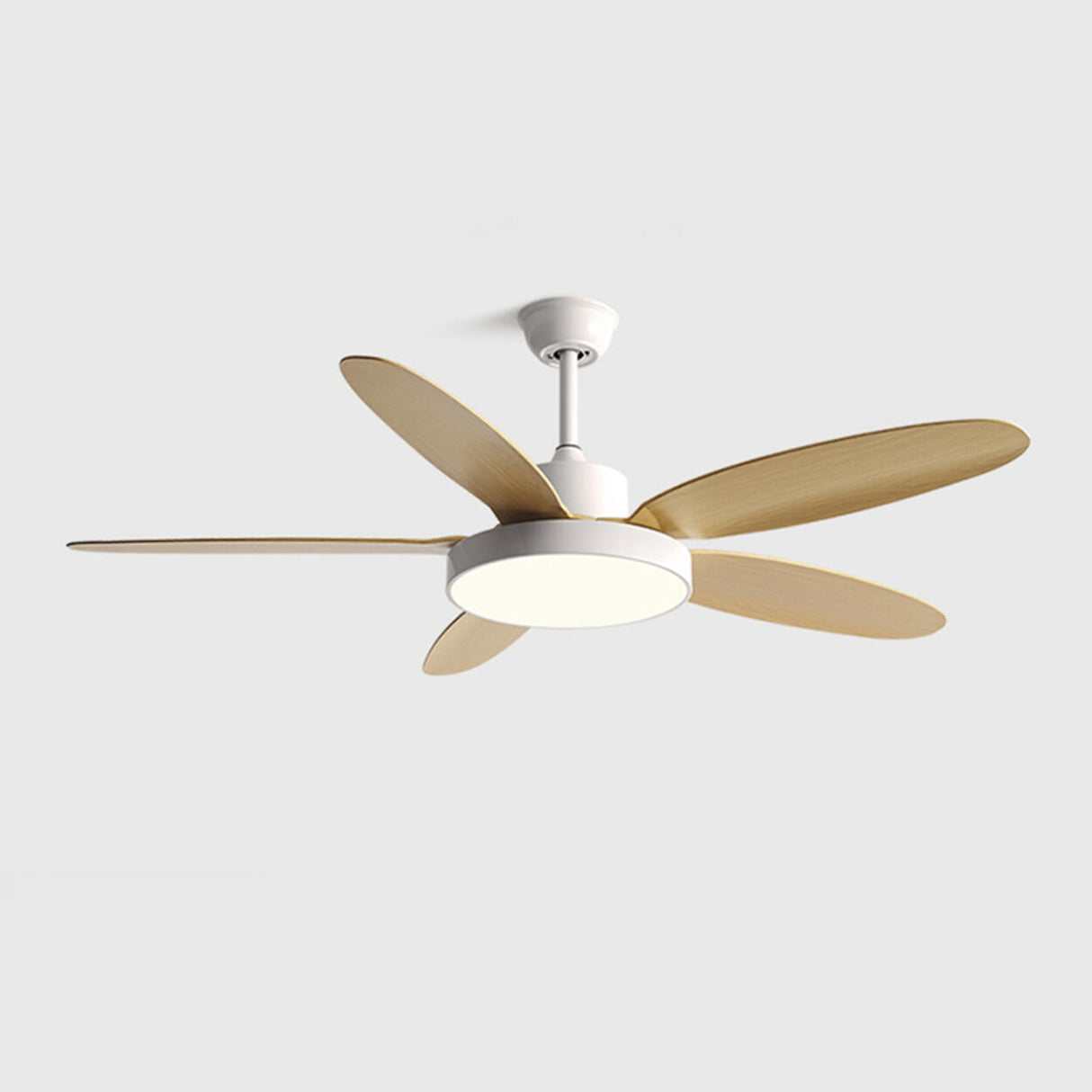 Simple Down Rod Standard Ceiling Fan with LED Light Image - 8