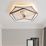 Simple Elegant 3 Blade Geometric LED Ceiling Fan Light Image - 1