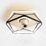 Simple Elegant 3 Blade Geometric LED Ceiling Fan Light Image - 11