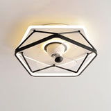 Simple Elegant 3 Blade Geometric LED Ceiling Fan Light Image - 12