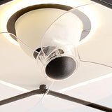 Simple Elegant 3 Blade Geometric LED Ceiling Fan Light Image - 14