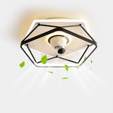 Simple Elegant 3 Blade Geometric LED Ceiling Fan Light Image - 16