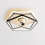 Simple Elegant 3 Blade Geometric LED Ceiling Fan Light Image - 8