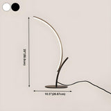 Simple Elegant Curved Linear LED Metal Table Lamp #size