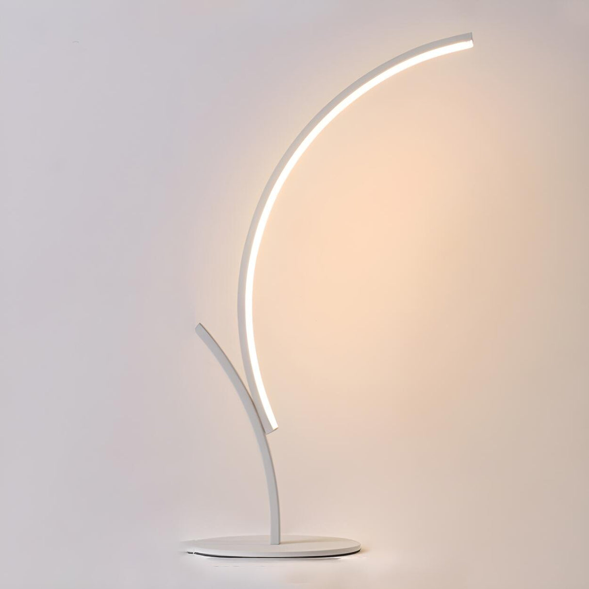 Simple Elegant Curved Linear LED Metal Table Lamp Image - 6