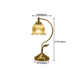 Simple Elegant Gold Flower Glass Shade Decor Table Lamp Image - 22