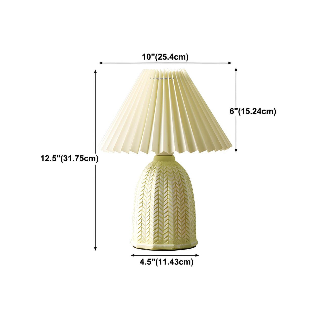 Simple Fabric Floral Pleated Shade Geometric Table Lamp 