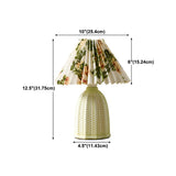 Simple Fabric Floral Pleated Shade Geometric Table Lamp Image - 15