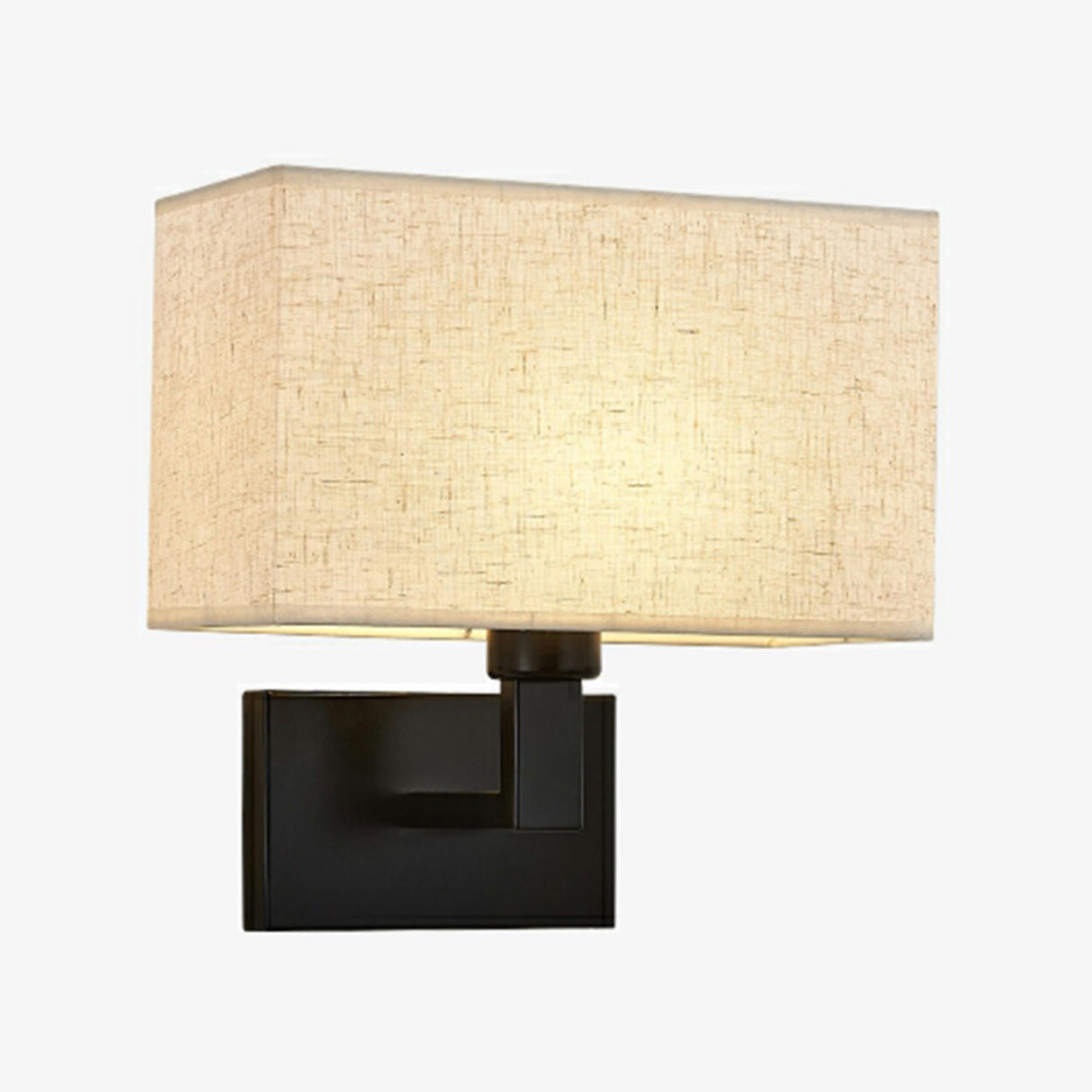 Simple Fabric Shade Geometric Bedroom Wall Sconce Image - 16