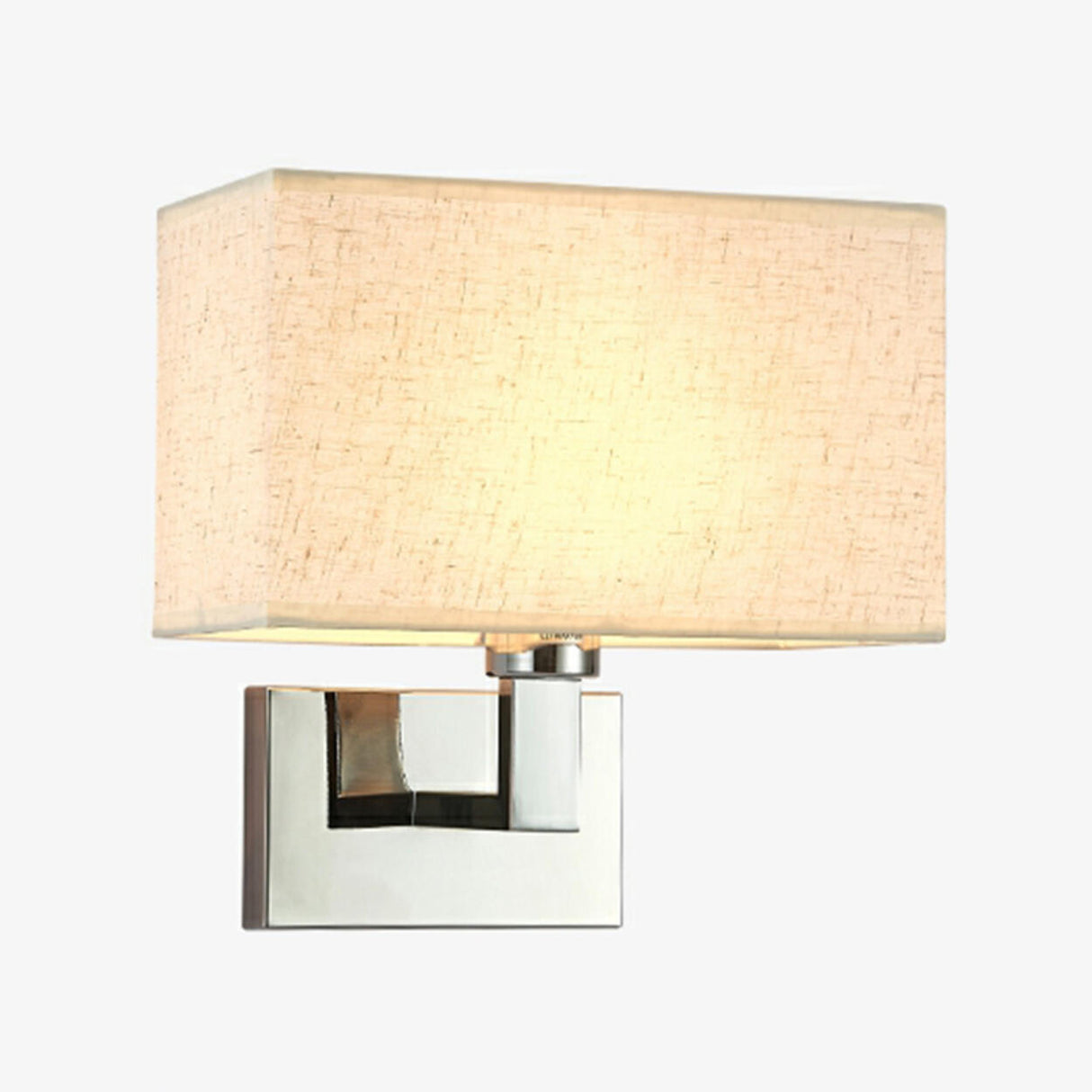 Simple Fabric Shade Geometric Bedroom Wall Sconce Image - 18