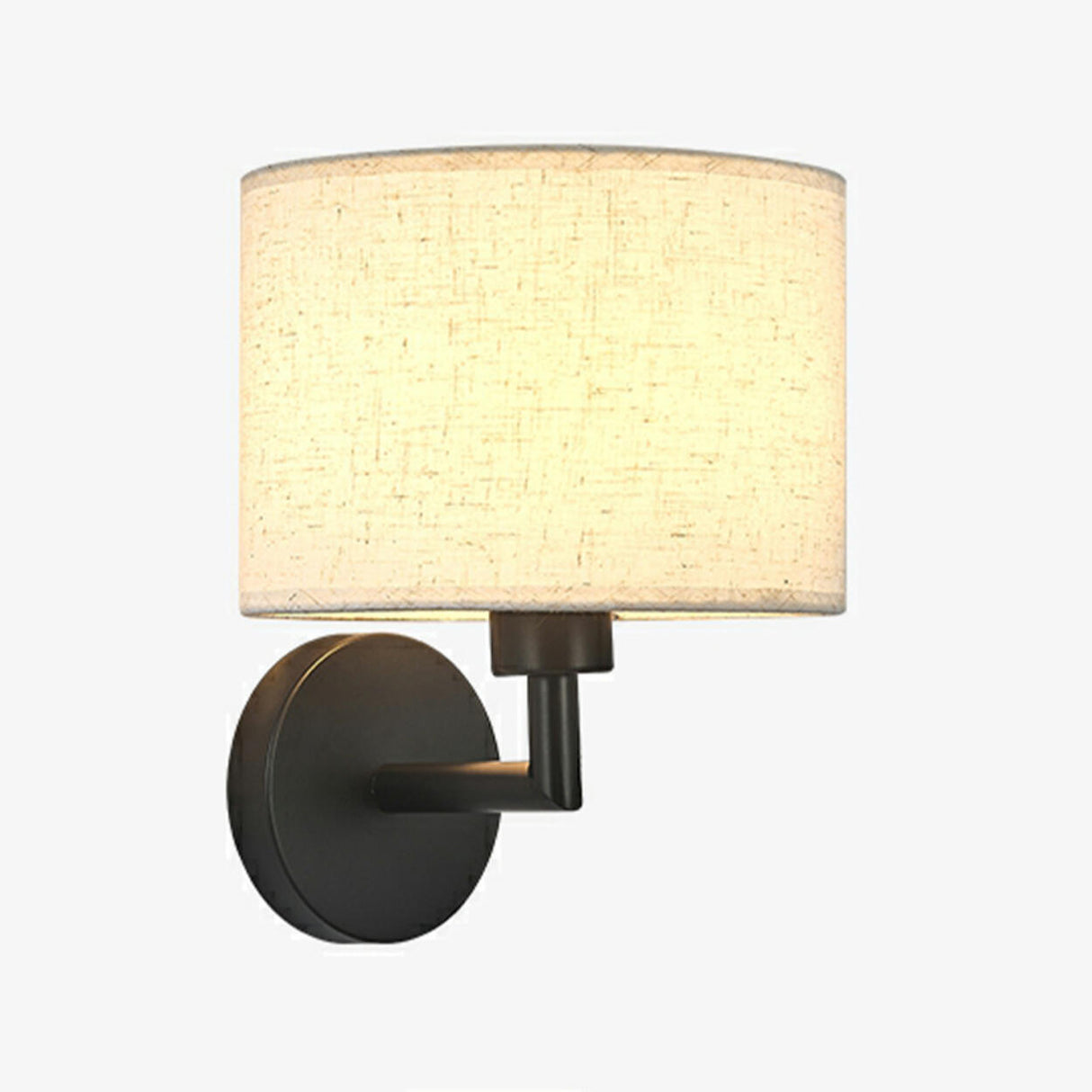 Simple Fabric Shade Geometric Bedroom Wall Sconce Image - 22