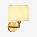 Simple Fabric Shade Geometric Bedroom Wall Sconce Image - 24