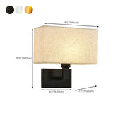 Simple Fabric Shade Geometric Bedroom Wall Sconce Image - 30