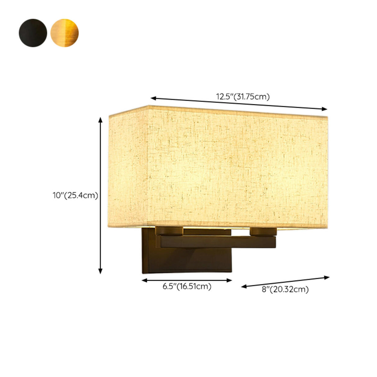 Simple Fabric Shade Geometric Bedroom Wall Sconce Image - 34