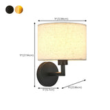 Simple Fabric Shade Geometric Bedroom Wall Sconce Image - 36