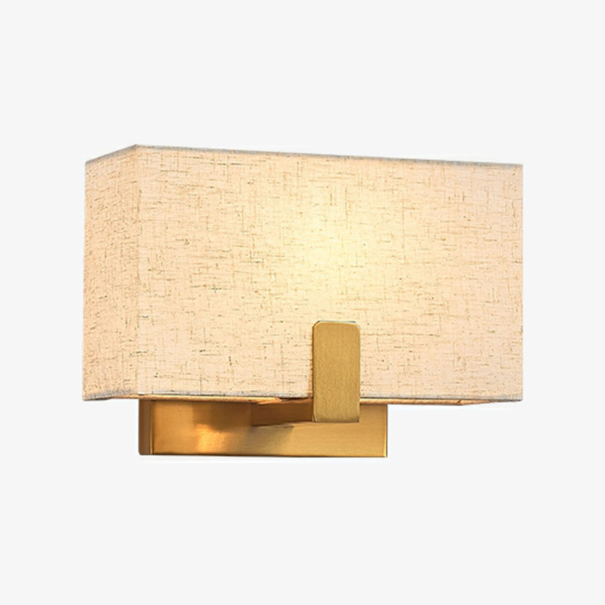 Simple Fabric Shade Geometric Bedroom Wall Sconce Image - 8