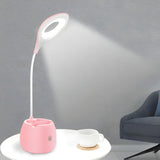 Simple Flexible Neck Spiral LED Oval Shade Desk Lamp Image - 6